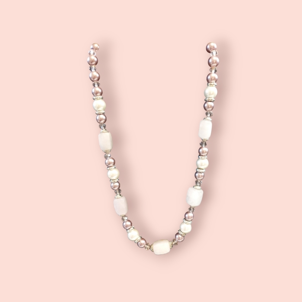 Necklace real stone with spacers